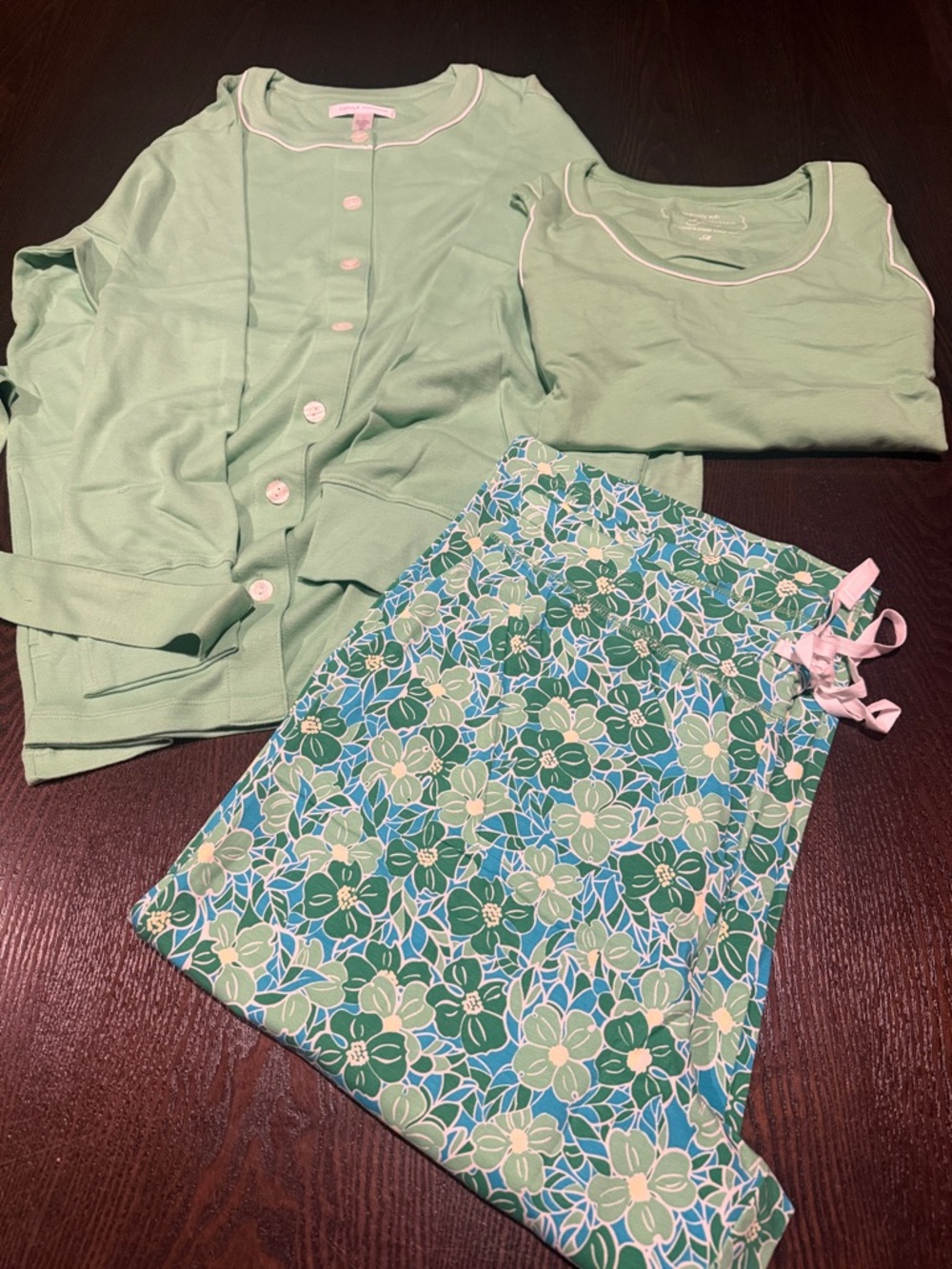 Sage Three-Piece Floral Pajama Set by Carole Hochman